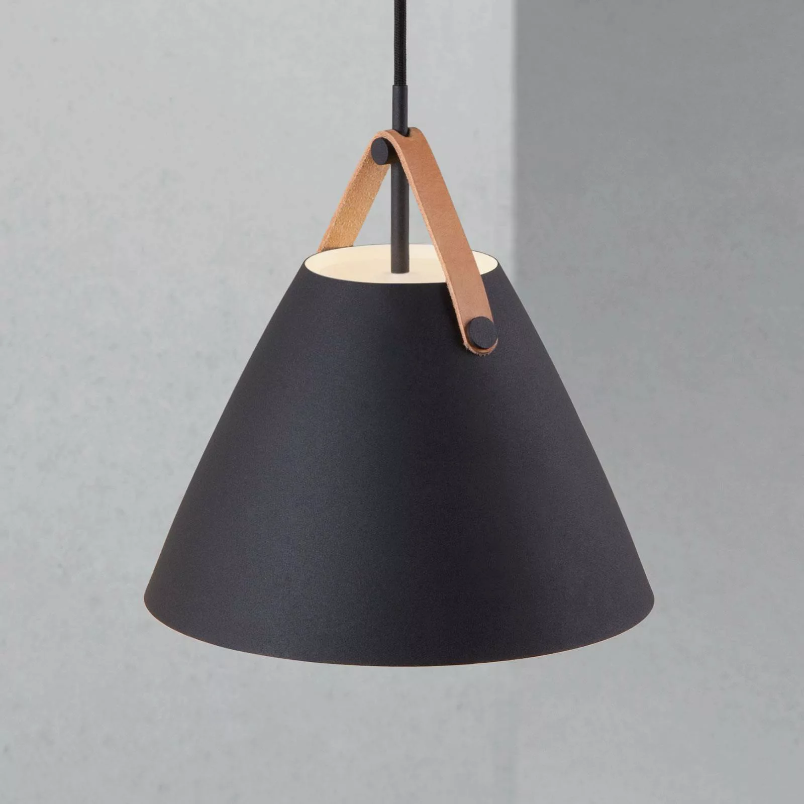 Designer Pendelleuchte Strap 27, E27, schwarz, 270 mm, by Bjorn & Balle günstig online kaufen
