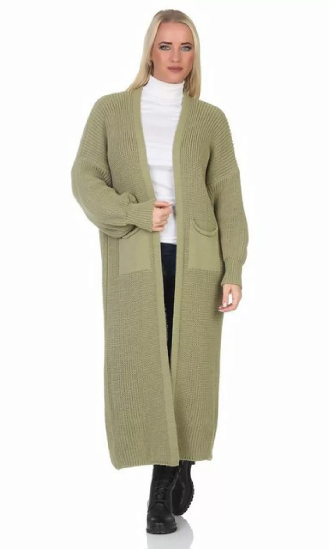 Mississhop Longstrickjacke extra lange Strickjacke Cardigan Longstrickjacke günstig online kaufen