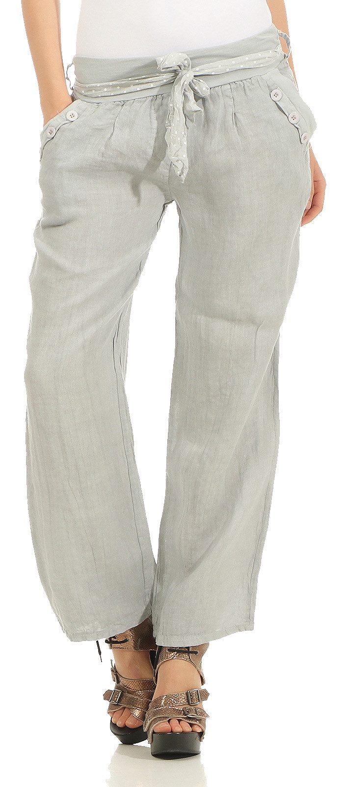 Mississhop Leinenhose Damen 100 % Leinen günstig online kaufen