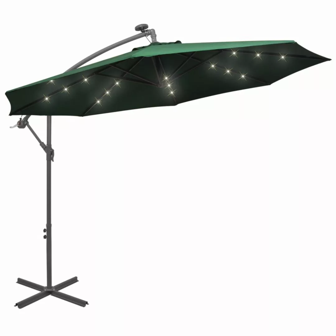 Sonnenschirm Ampelschirm Mit Led-beleuchtung 300 Cm Metallmast günstig online kaufen