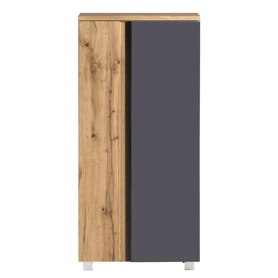 Moderner Badmidischrank 135 cm hoch 2 Türen mit Soft Close günstig online kaufen