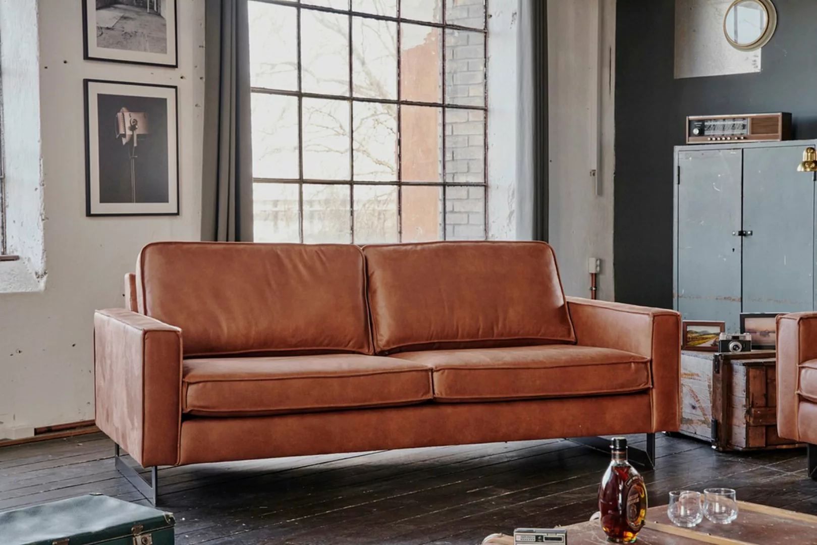 KAWOLA Sofa VILNIUS, Couch Kunstleder mit Lederanteil, 2-Sitzer oder 3-Sitz günstig online kaufen