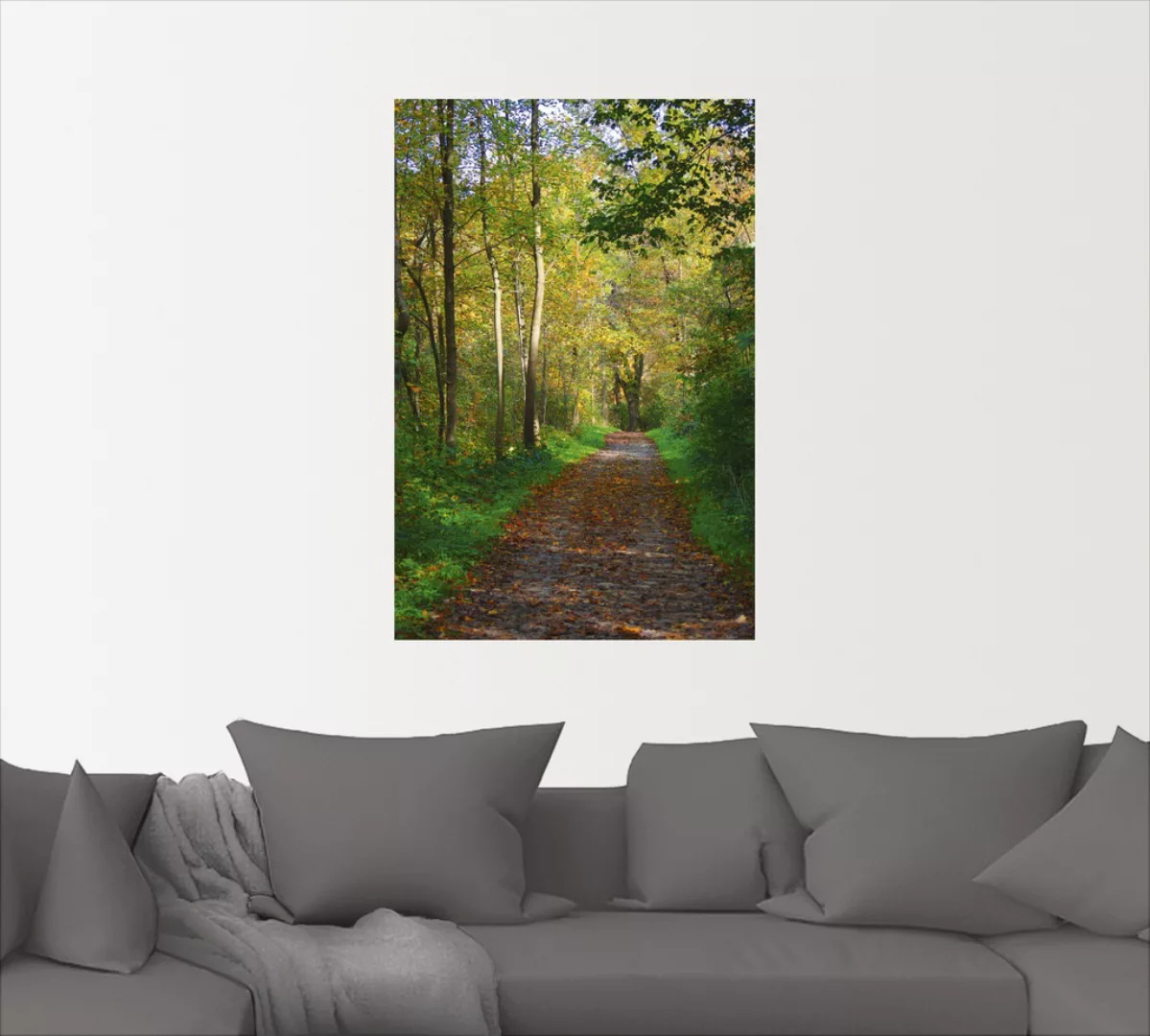 Artland Wandbild »Weg im Herbst Wald«, Wald, (1 St.), als Poster, Wandaufkl günstig online kaufen