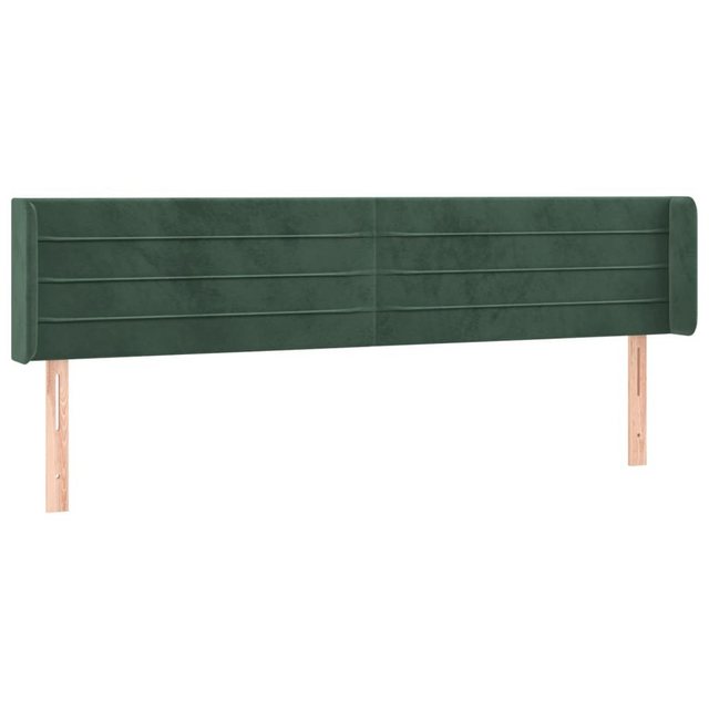 vidaXL Bett, Kopfteil mit Ohren Dunkelgrün 203x16x78/88 cm Samt günstig online kaufen