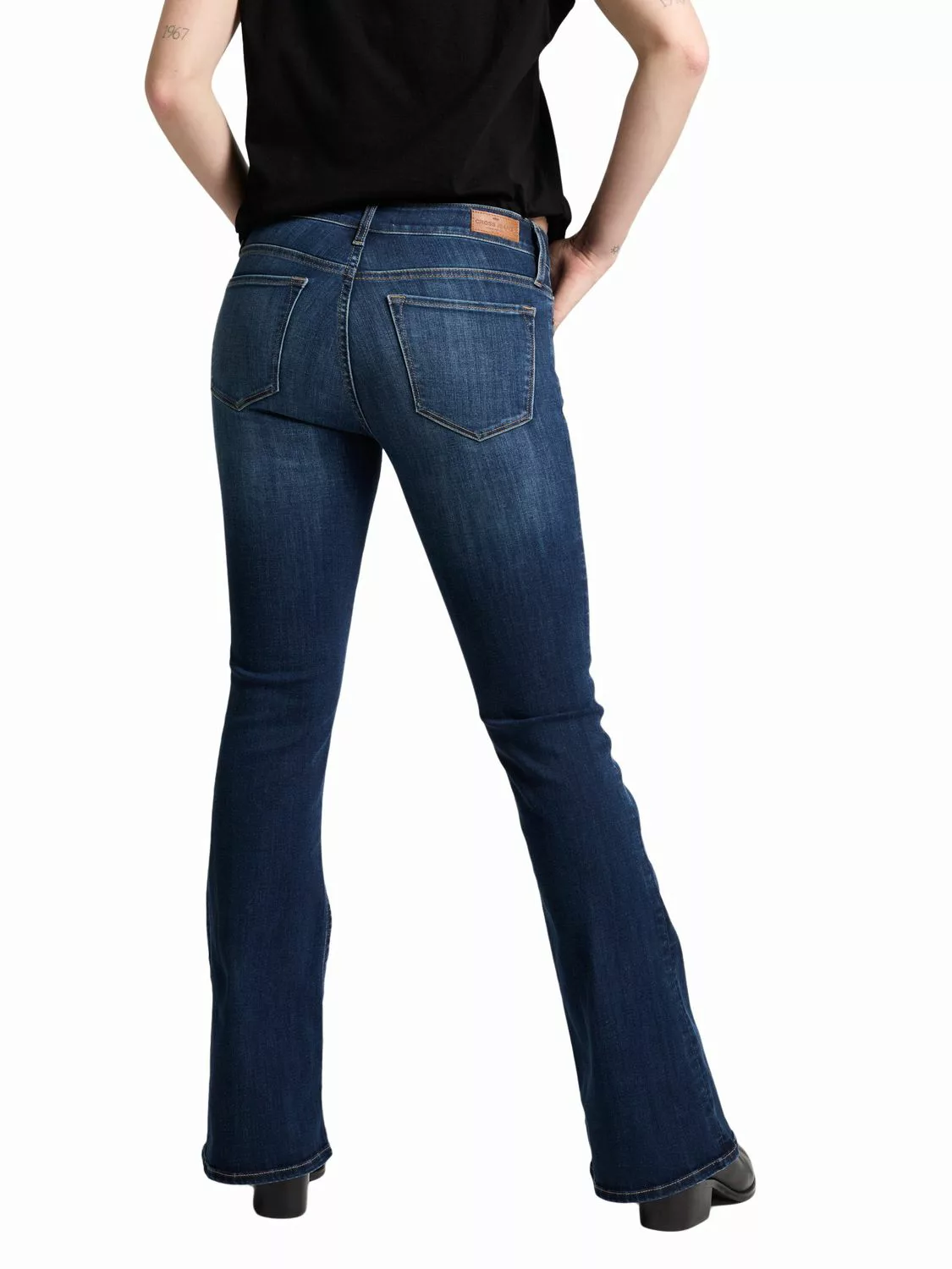 Cross Jeans Damen Jeans FAYE - Slim Flared - Blau - Dark Blue günstig online kaufen