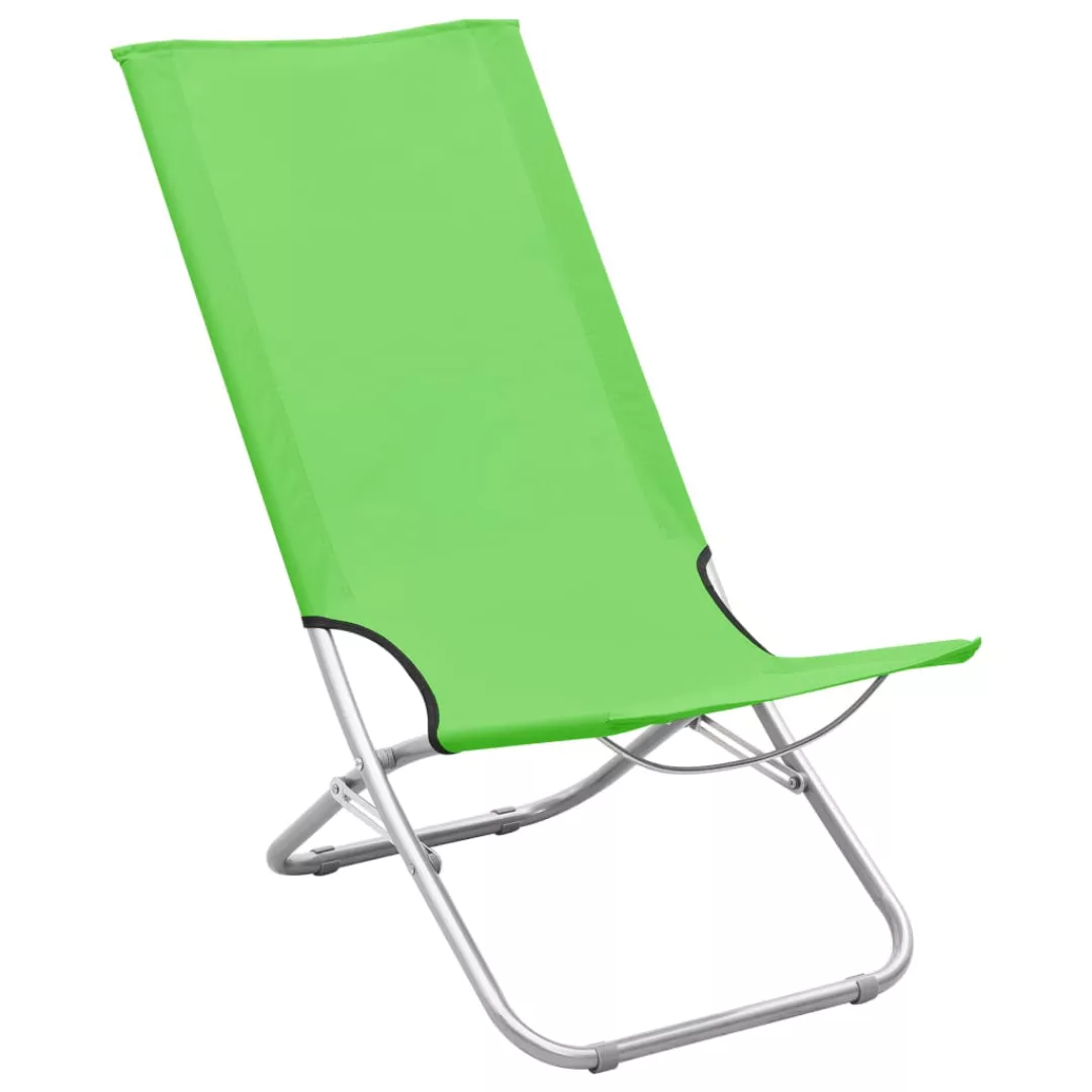 Klappbare Strandstühle 2 Stk. Grün Stoff günstig online kaufen