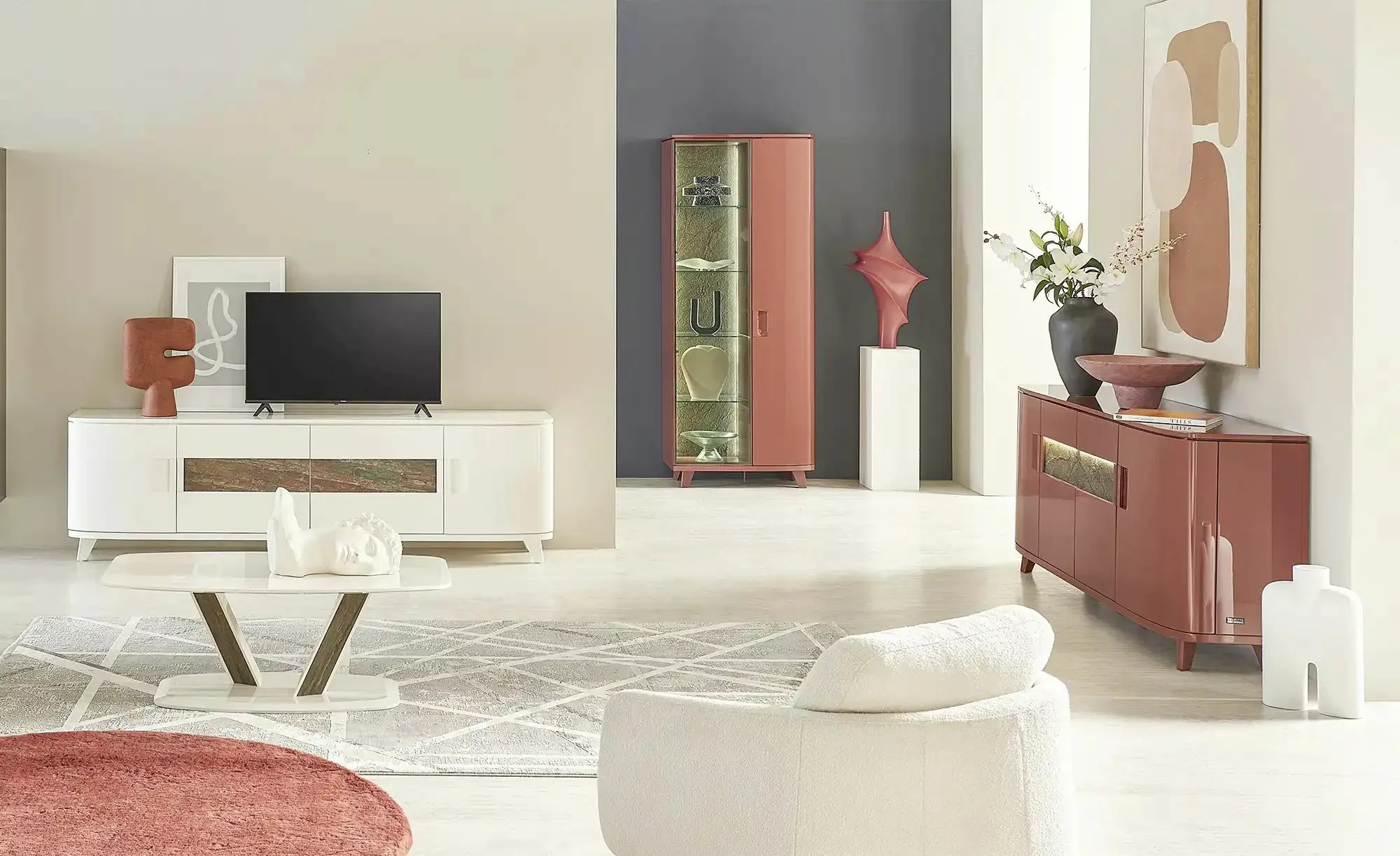 Jette Home Sideboard  Pedra ¦ rot ¦ Maße (cm): B: 190 H: 82 T: 45.0 Kommode günstig online kaufen