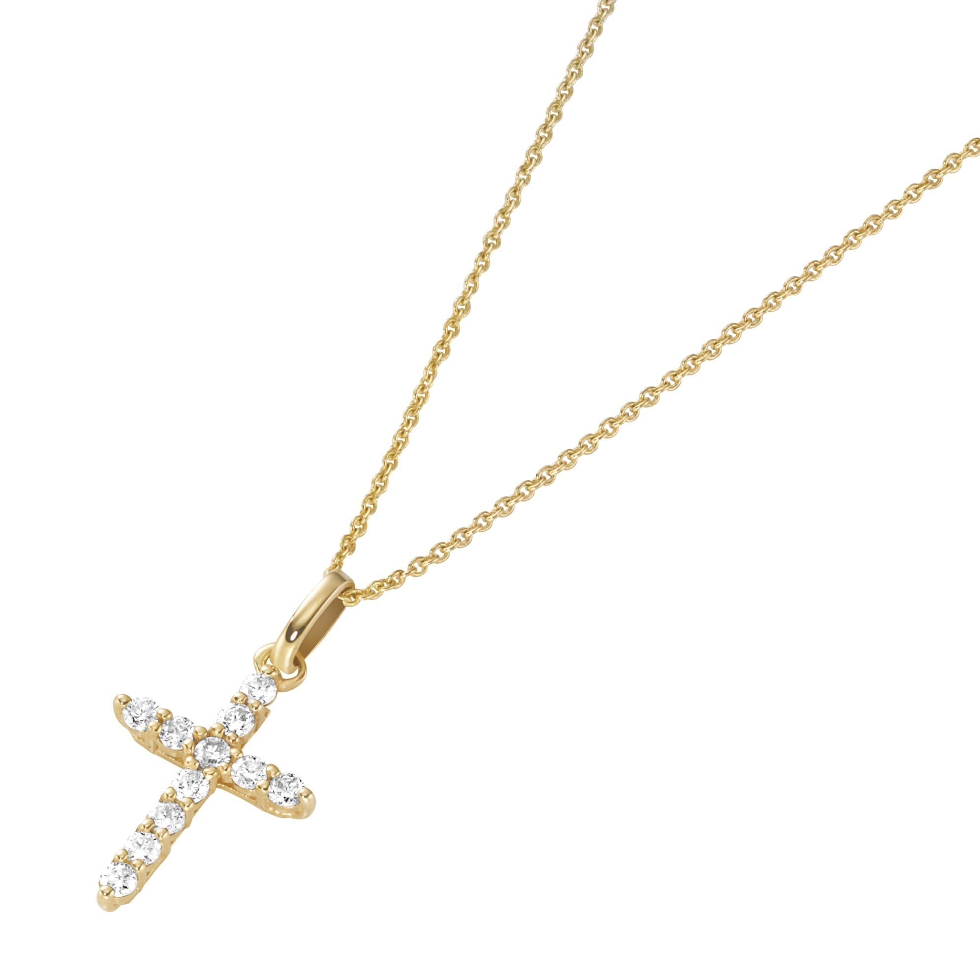 Luigi Merano Kette mit Anhänger "Kreuz mit Brillanten, Gold 585" günstig online kaufen