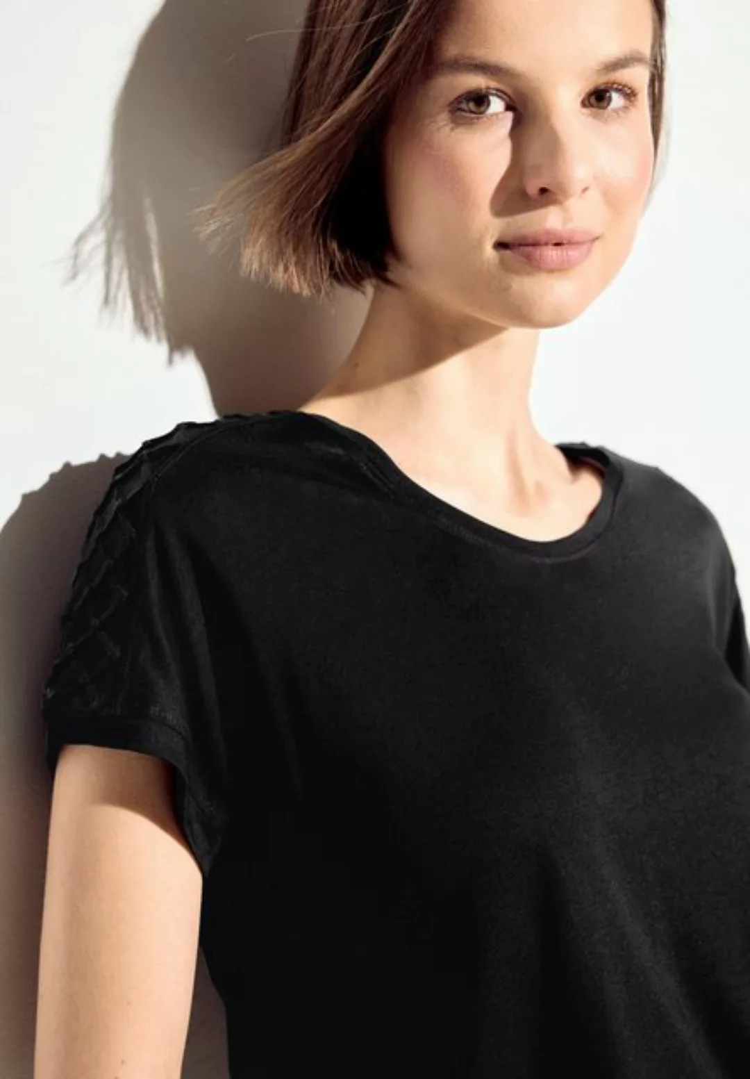Cecil T-Shirt mit Biesen-Dekoration günstig online kaufen