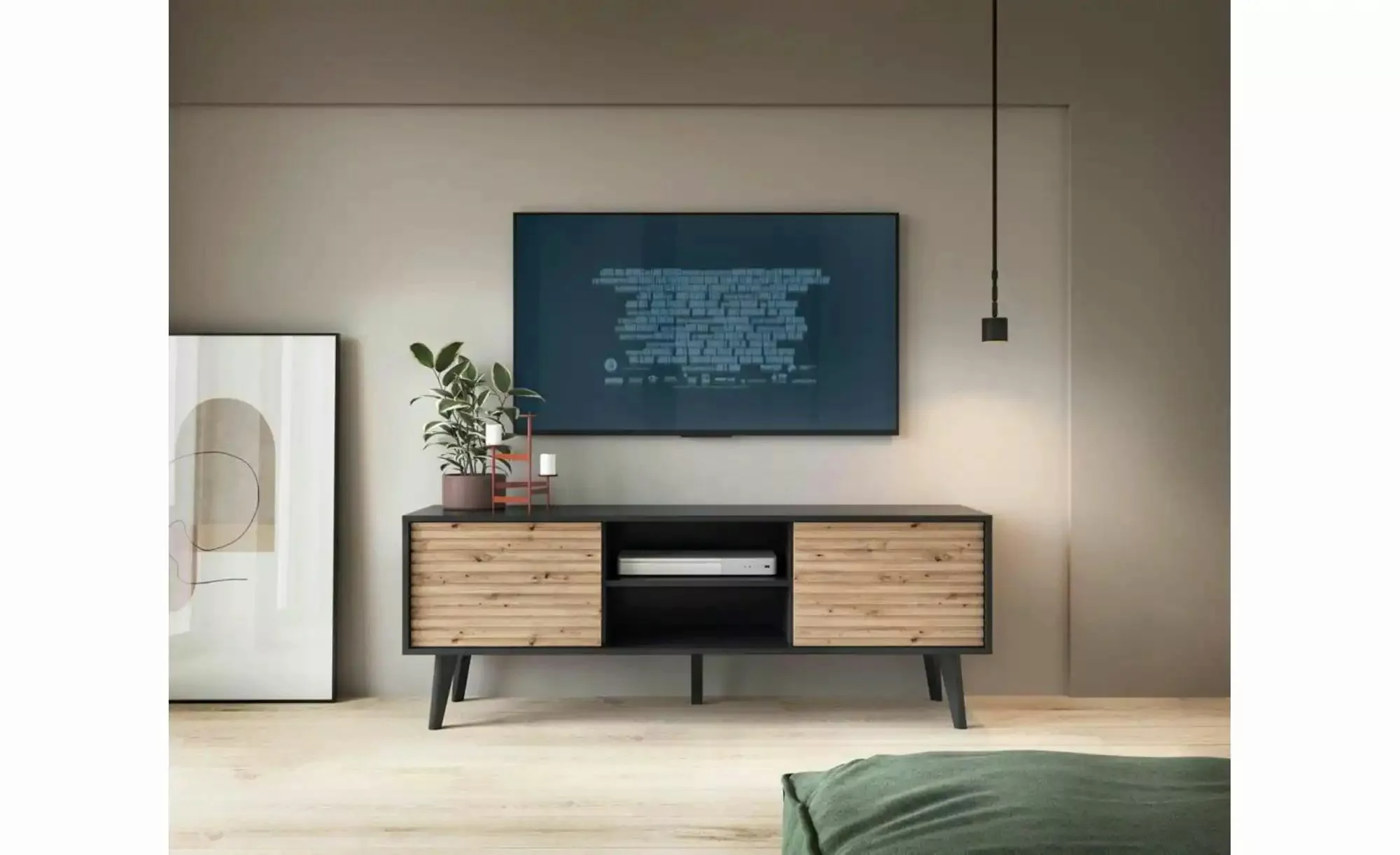 Lowboard  Willow ¦ schwarz ¦ Maße (cm): B: 154 H: 56 Kommoden & Sideboards günstig online kaufen