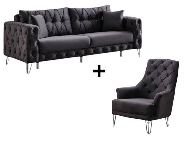 BENEDO MÖBEL Polstergarnitur Palermo Sofa Handarbeit Massivholz Hochwertige günstig online kaufen