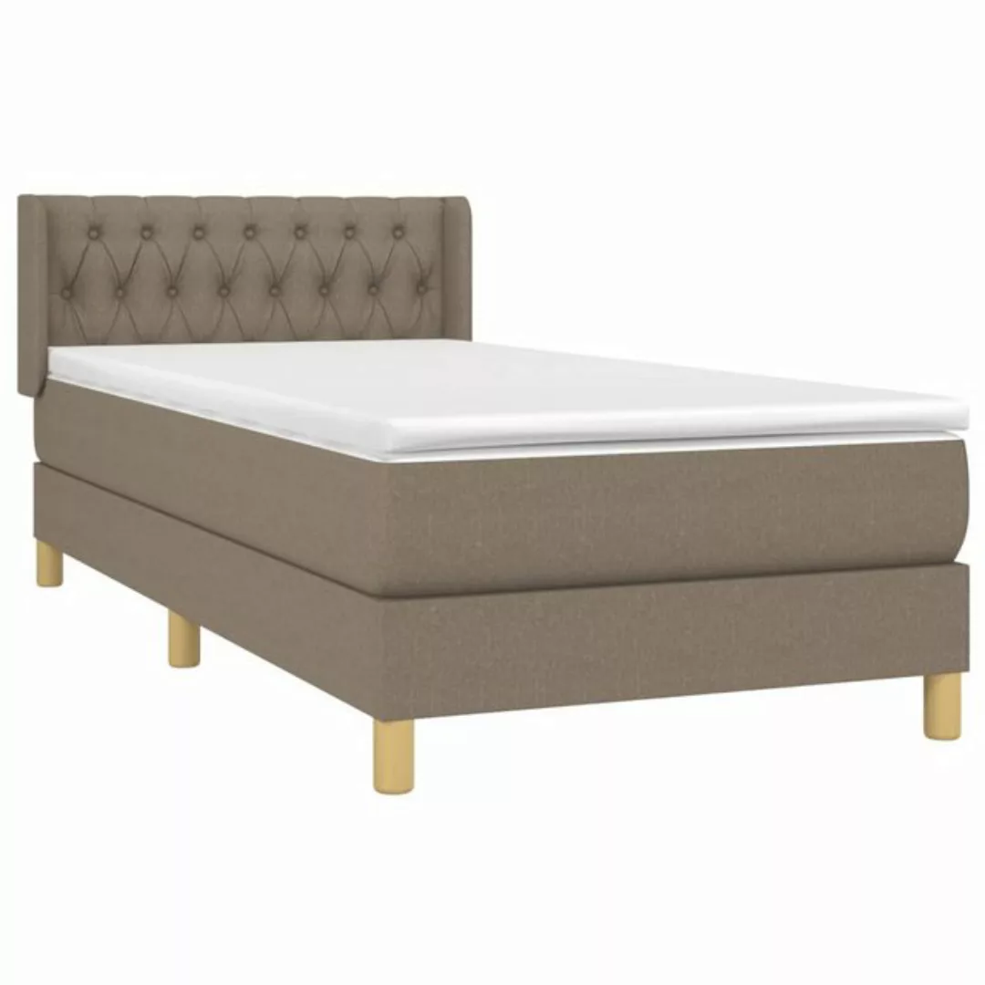 vidaXL Boxspringbett Boxspringbett mit Matratze Taupe 100x200 cm Stoff Bett günstig online kaufen