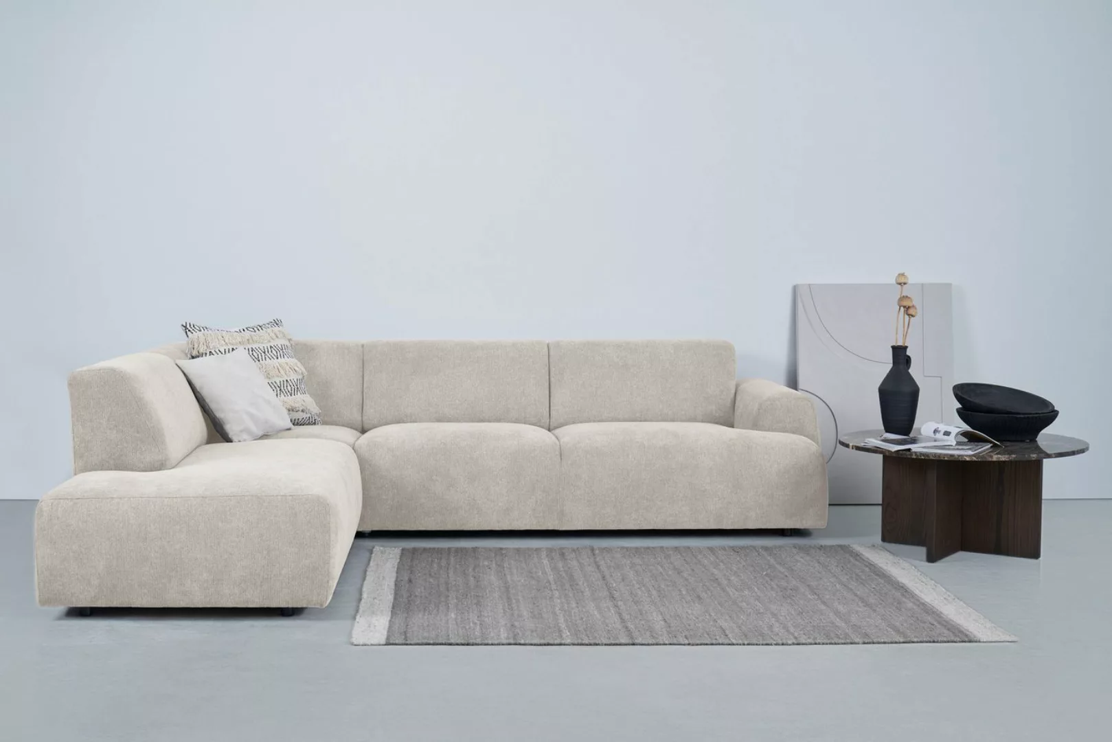 andas Ecksofa "Linkka", L-Form, in einem weichen Chenille-Stoff, mit Wellen günstig online kaufen