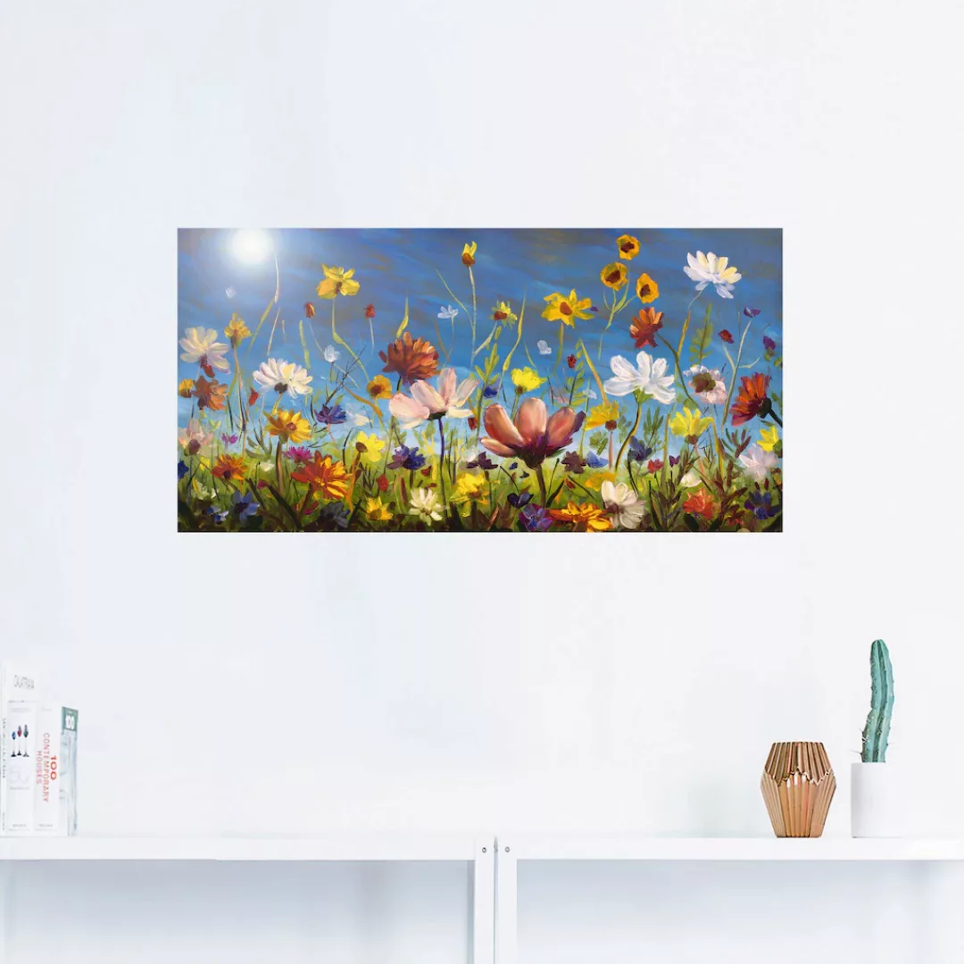 Artland Wandbild "Wildblumenwiese blauer Himmel", Blumenwiese, (1 St.), als günstig online kaufen