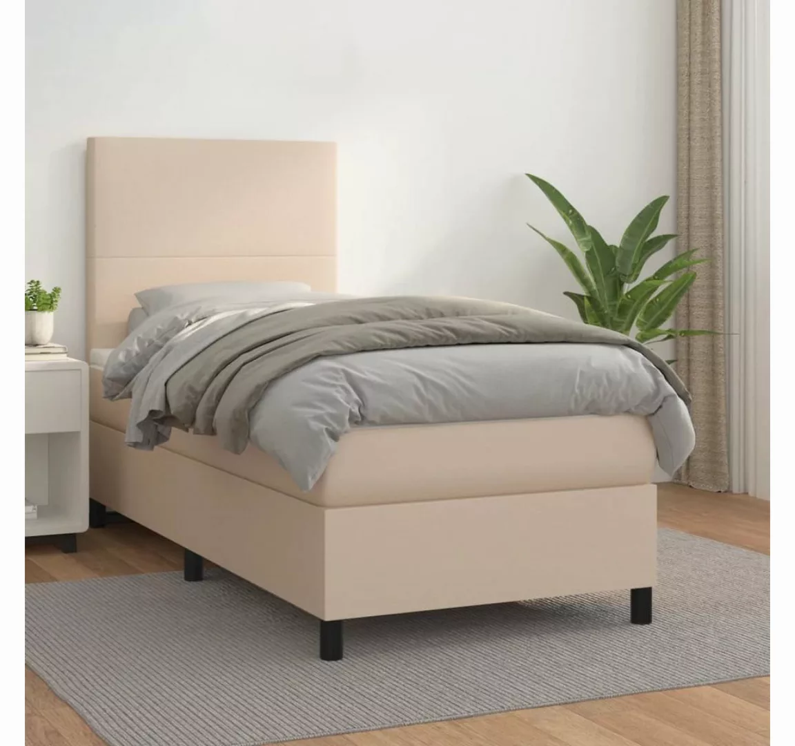 vidaXL Boxspringbett Bett Boxspringbett mit Matratze Kunstleder (80 x 200 c günstig online kaufen