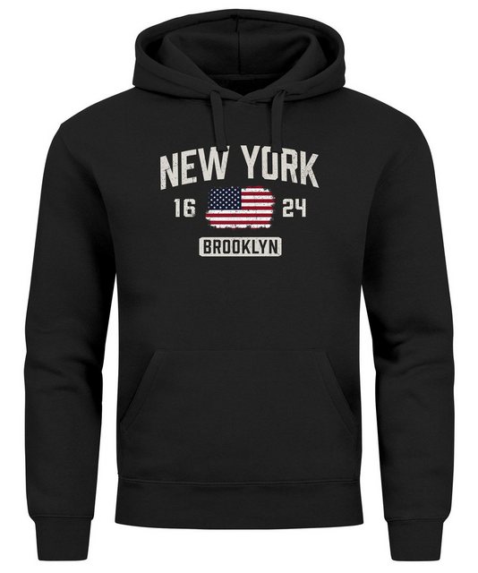 Neverless Hoodie Hoodie Herren New York Brooklyn Print USA Flagge Kapuzenpu günstig online kaufen