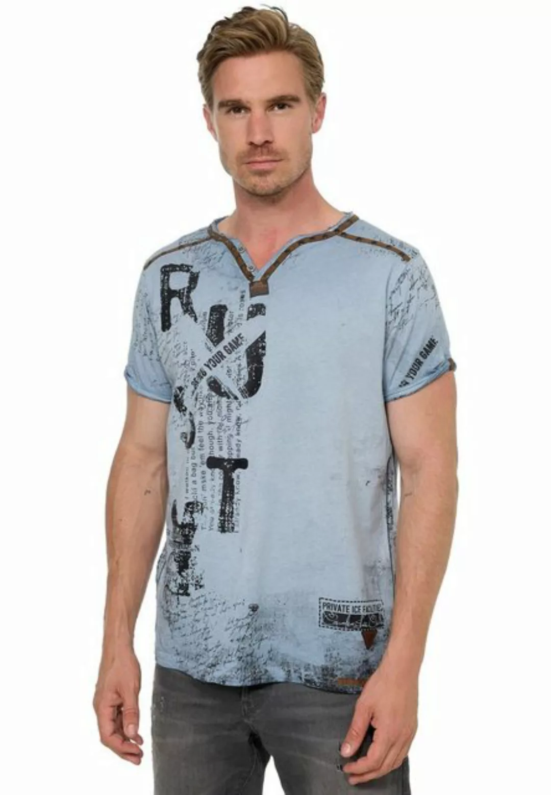 Rusty Neal T-Shirt im Used-Look günstig online kaufen
