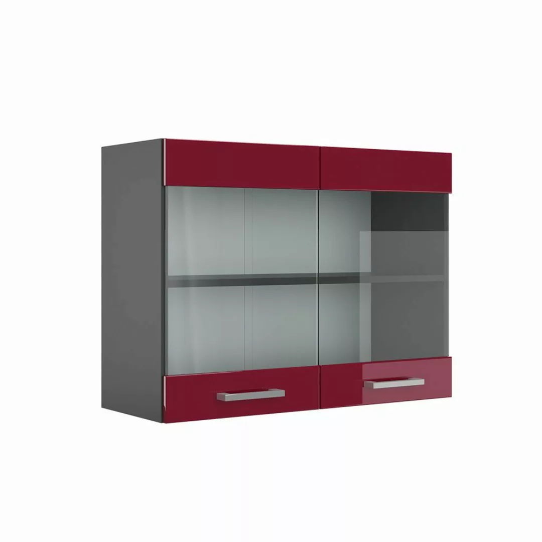 Vicco Glashängeschrank R-Line, Bordeaux Hochglanz/Anthrazit, 80 günstig online kaufen