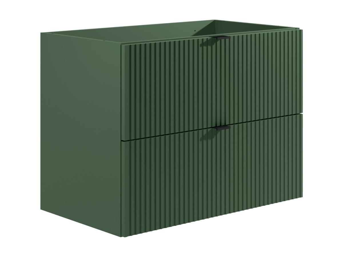 Waschbeckenunterschrank hängend - Streifenoptik - Grün matt - 80 cm - ZEVIN günstig online kaufen