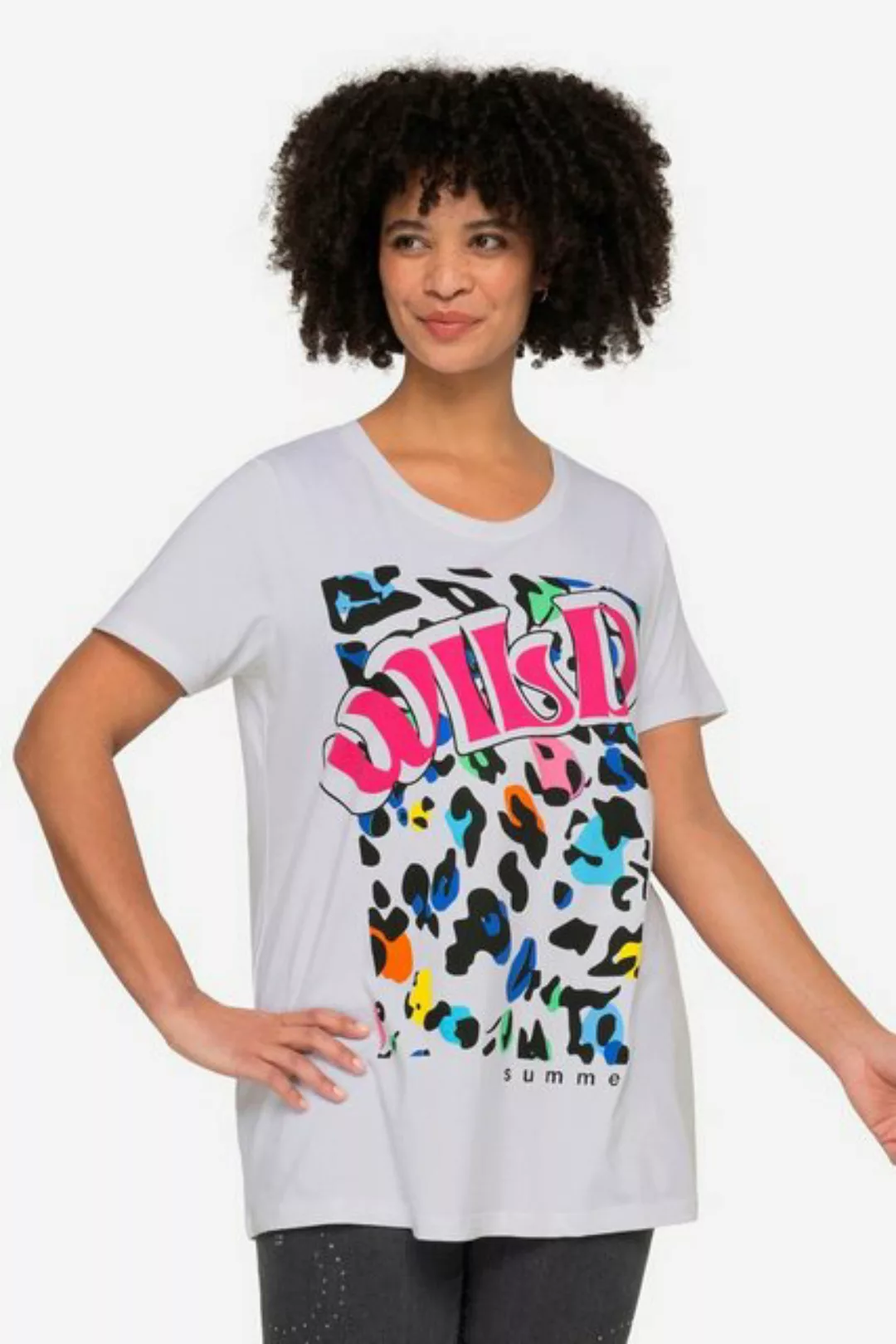 Angel of Style Rundhalsshirt T-Shirt Classic Fit WILD-Schriftzug Rundhals günstig online kaufen