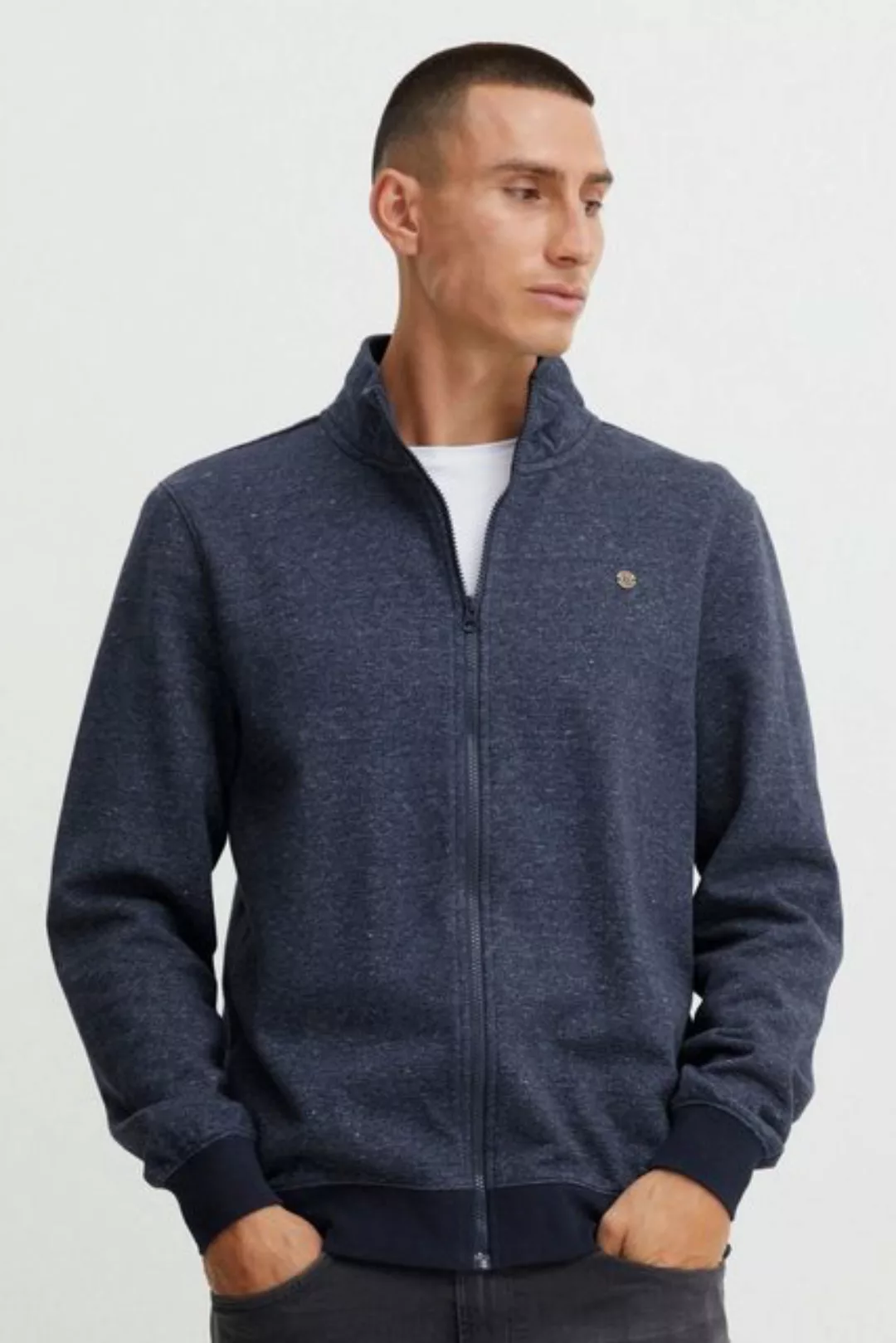 Blend Cardigan Warme Strickjacke Stehkragen Full Zip Sweatshirt 4641 in Bla günstig online kaufen