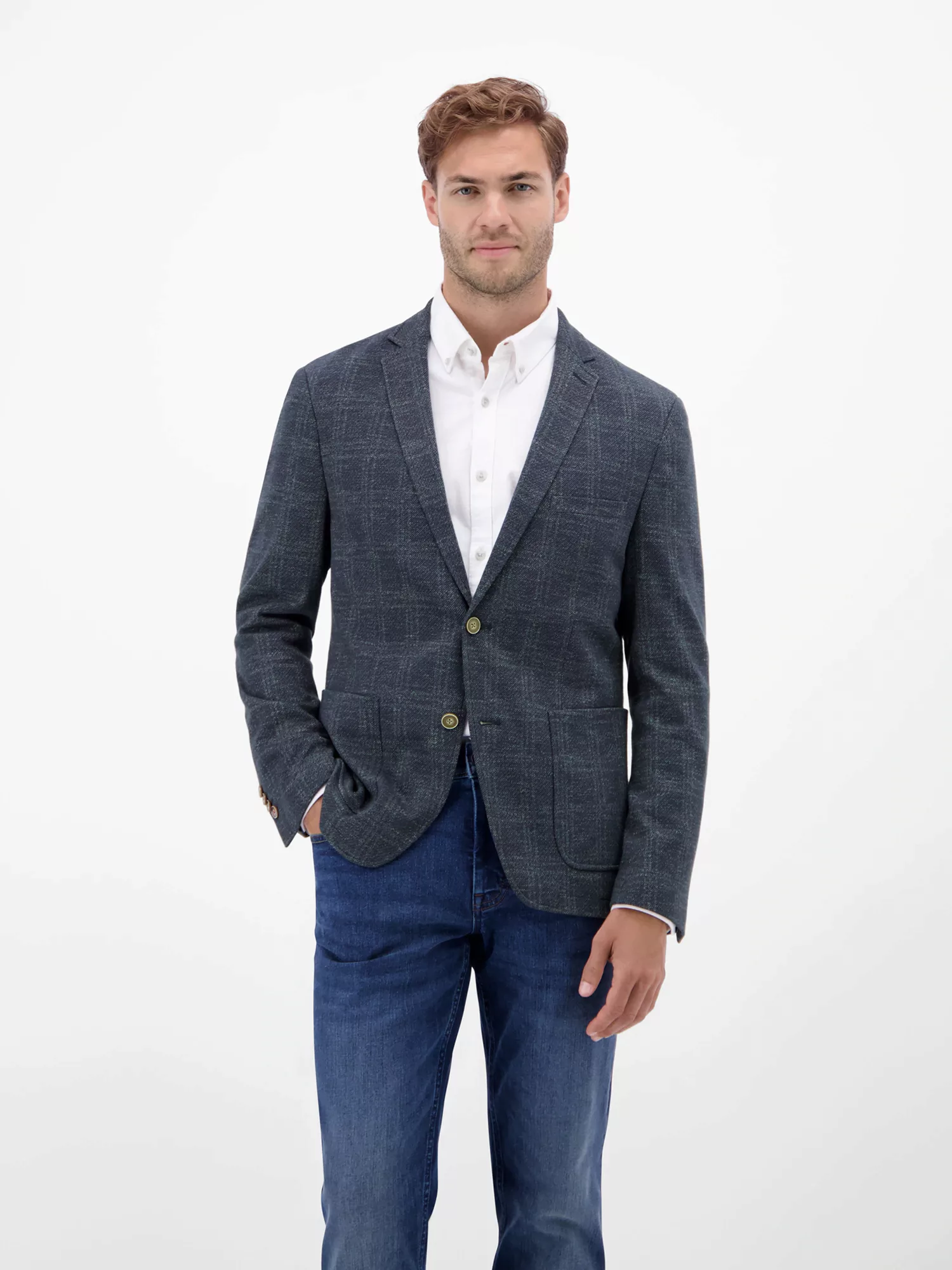 LERROS Jerseysakko "LERROS Herren Jerseyblazer, kariert" günstig online kaufen