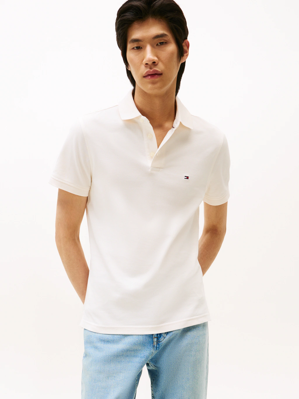 Tommy Hilfiger Poloshirt "1985 SLIM POLO mit Piqué-Struktur und Stickerei", günstig online kaufen