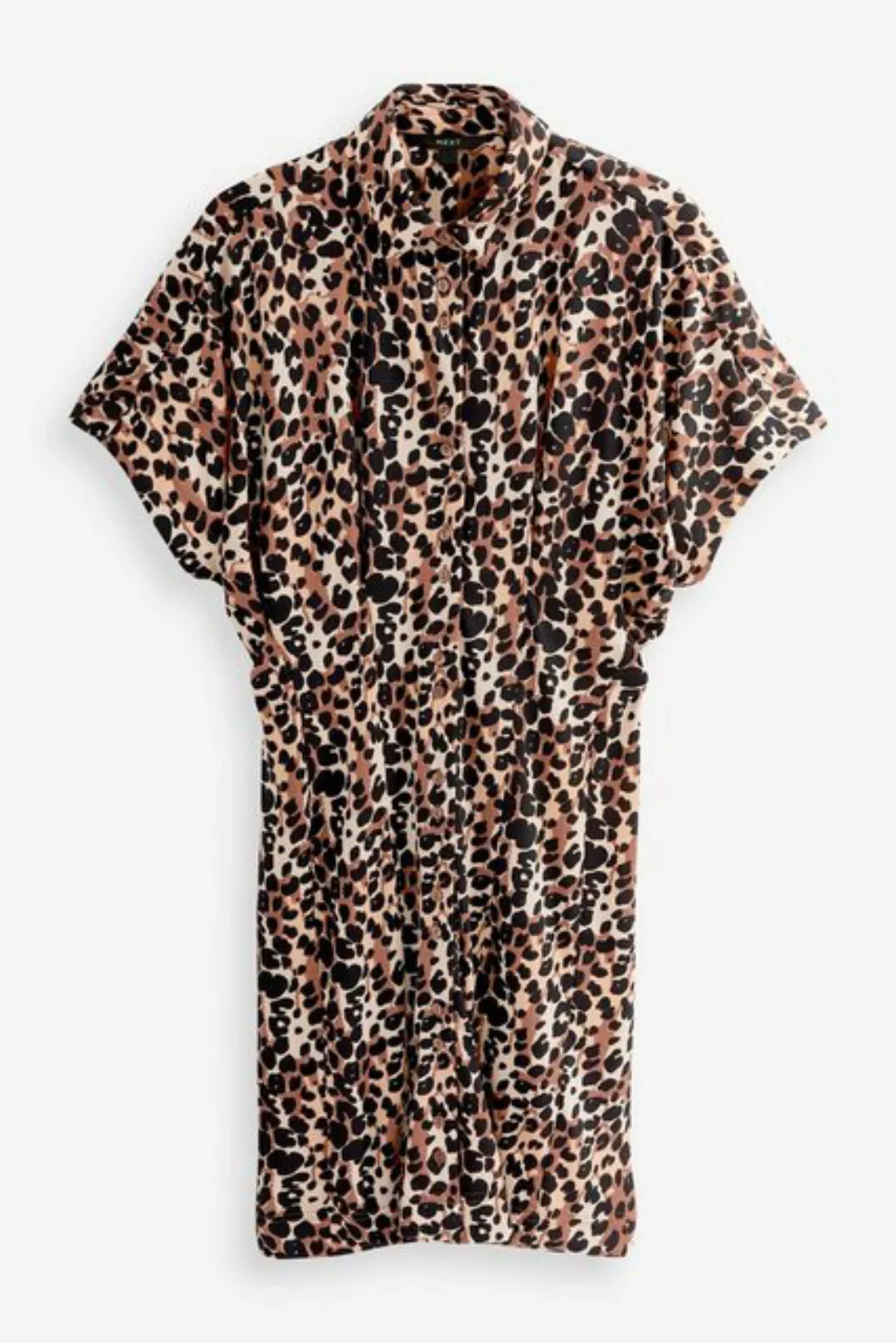 Next Minikleid Kurzärmeliges Jersey-Hemdkleid in Minilänge (1-tlg) günstig online kaufen