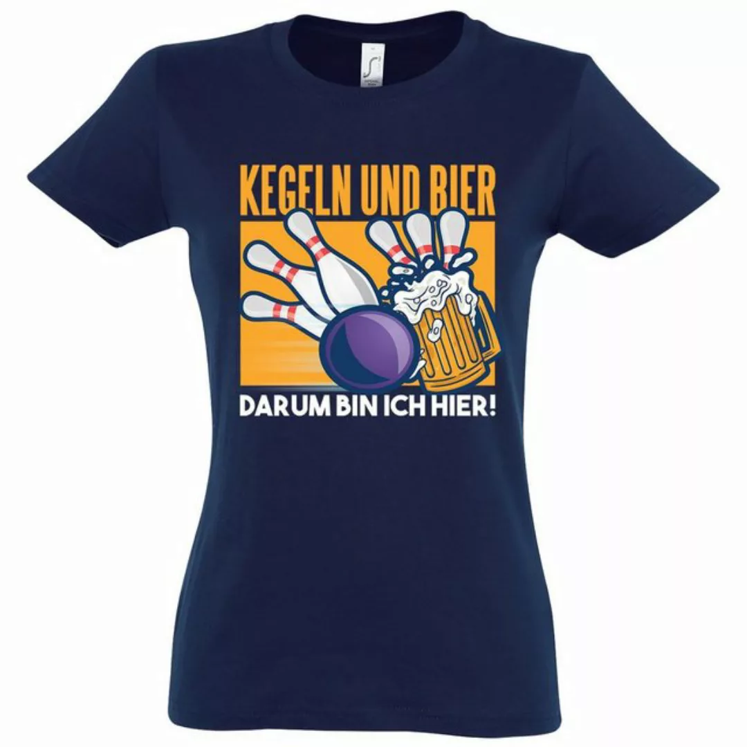 Youth Designz T-Shirt "Kegeln Und Bier, Darum Bin Ich Hier" Damen T-Shirt m günstig online kaufen