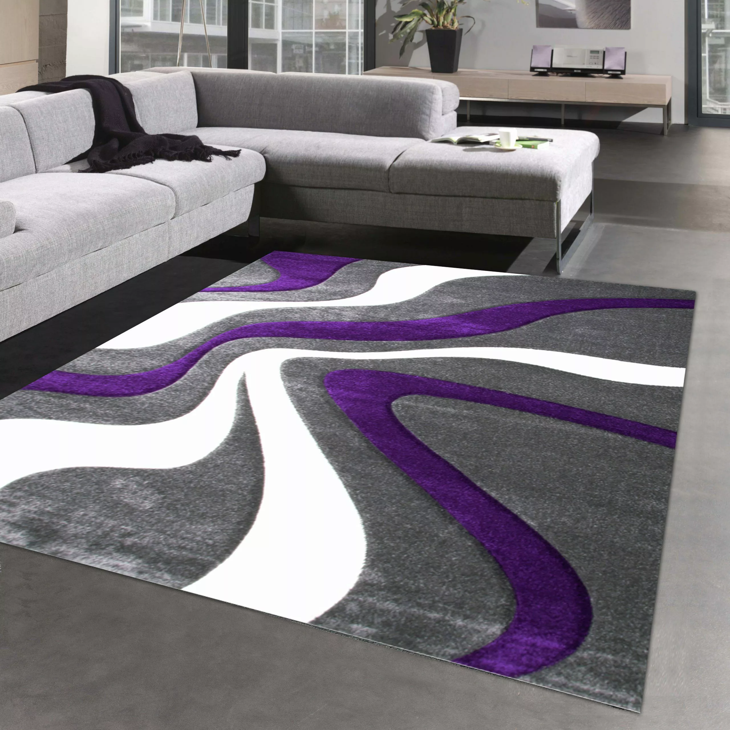 Carpetia Teppich Stylischer Teppich mit Wellenoptik, günstig online kaufen