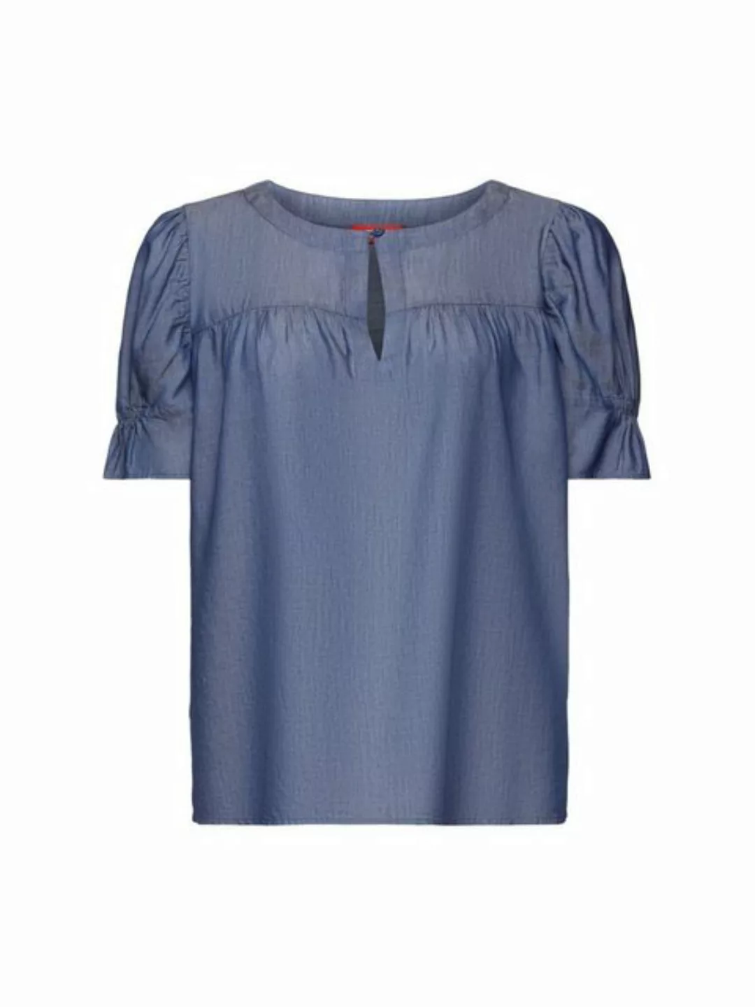 edc by Esprit Kurzarmbluse Bluse in Denim-Optik günstig online kaufen