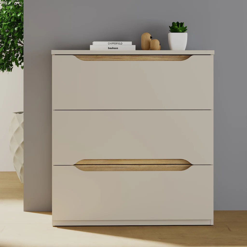 FORTE Kommode, B/H/T 81,5/92,3/41,5 cm Kommode ohne Griffe günstig online kaufen