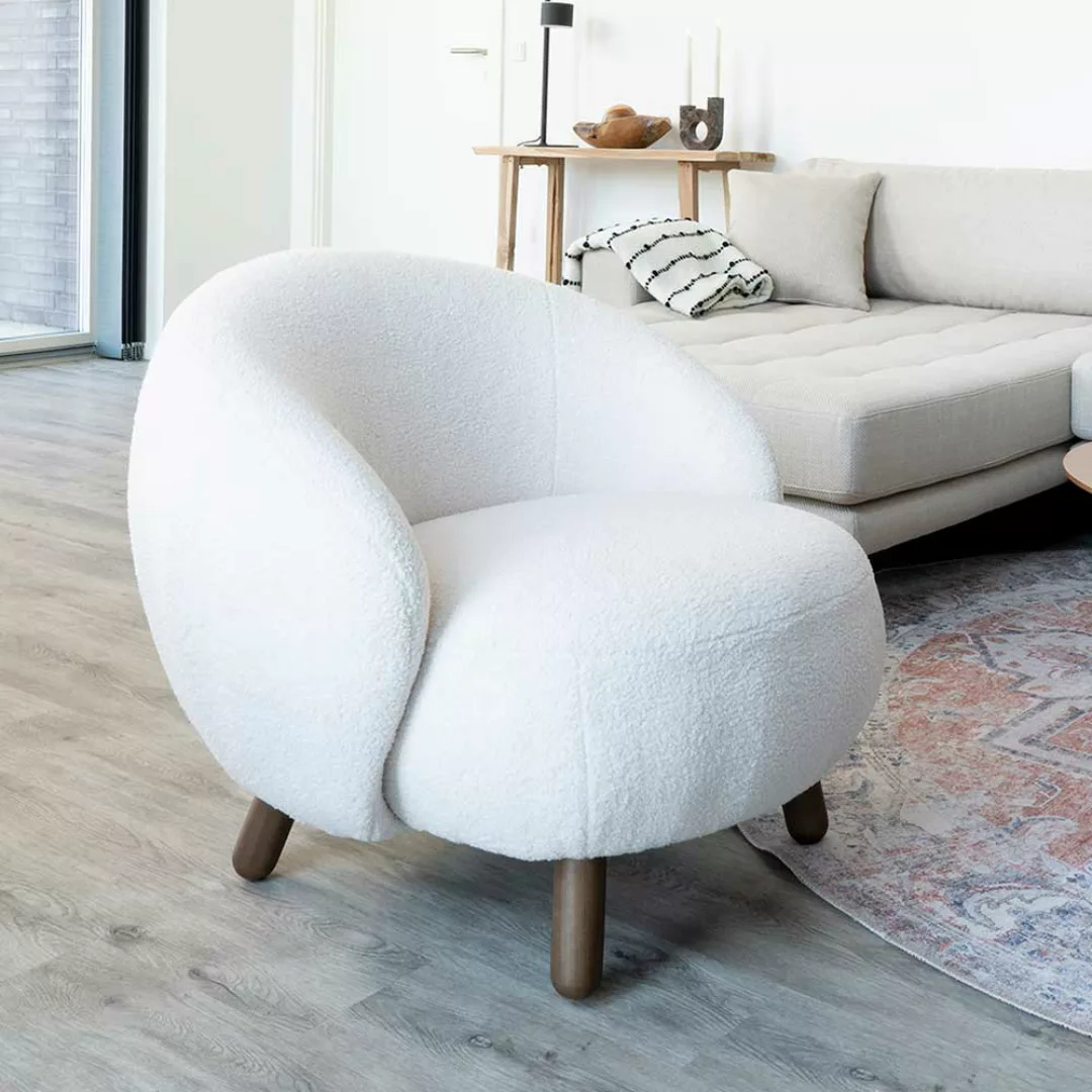 Lounge Sessel in Offwhite Skandi Design günstig online kaufen