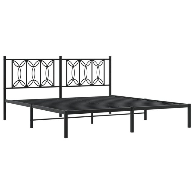 vidaXL Bett Bettgestell mit Kopfteil Metall Schwarz 183x213 cm günstig online kaufen