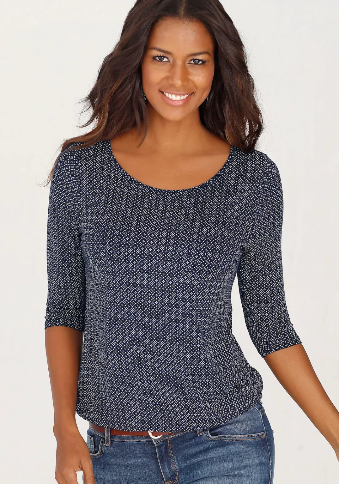 LASCANA 3/4-Arm-Shirt "mit modischem Cut-out", (2er-Pack), aus weichem Visk günstig online kaufen
