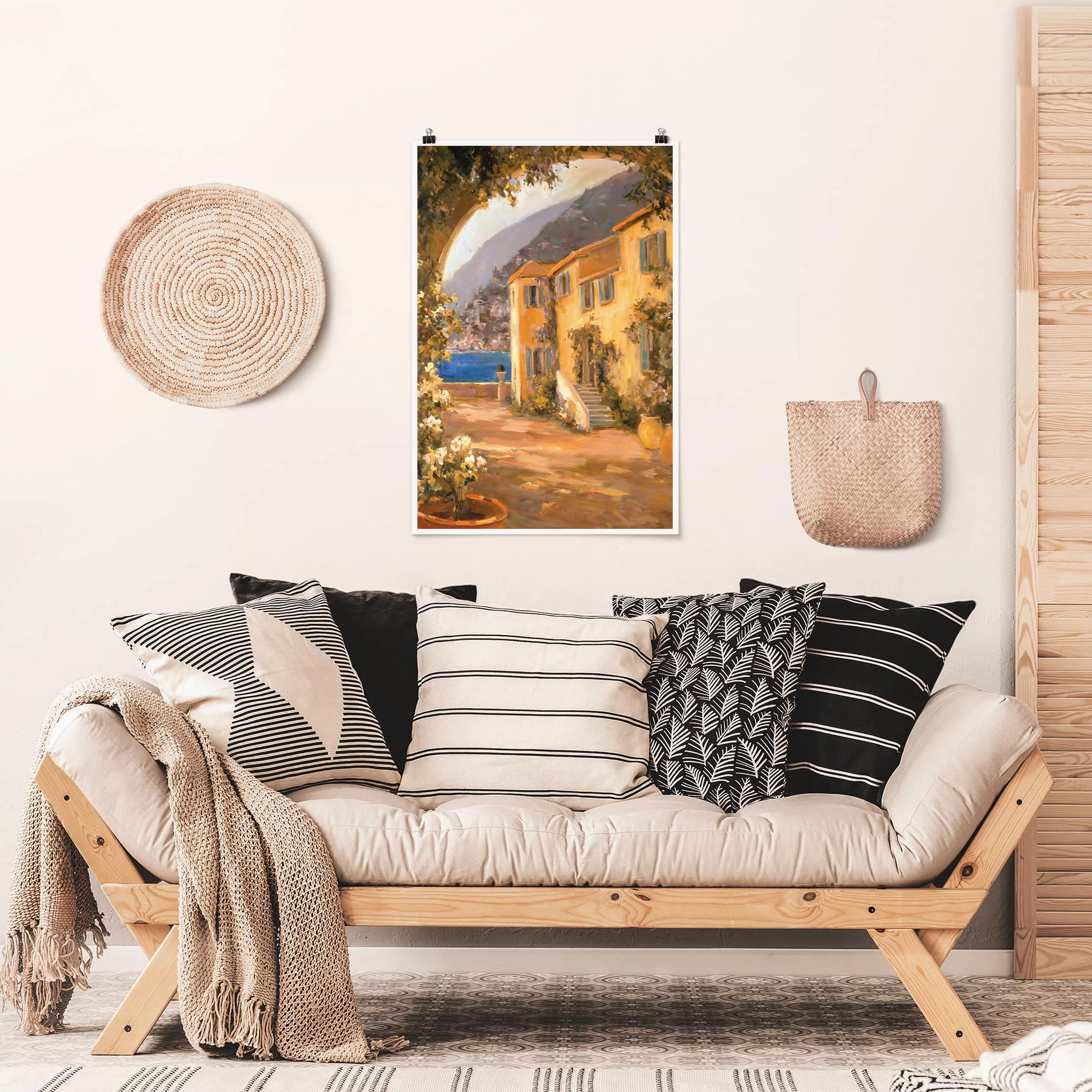 Poster Architektur & Skyline - Hochformat Italienische Landschaft - Blumenb günstig online kaufen