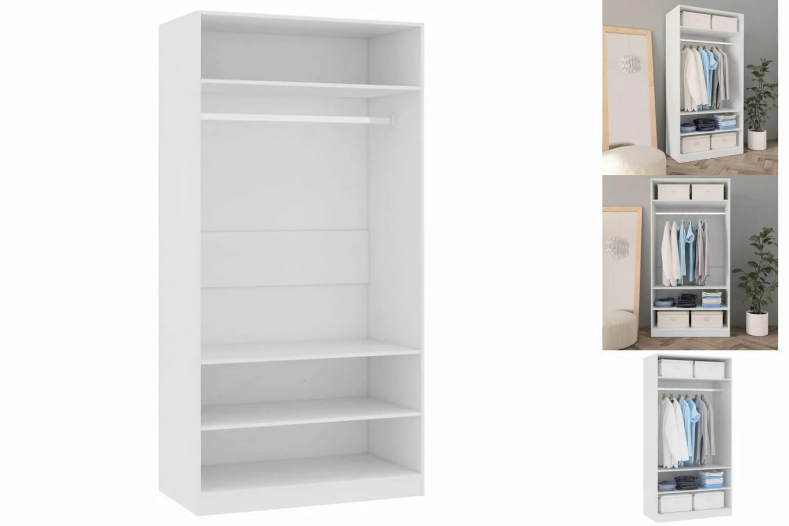 vidaXL Kleiderschrank Kleiderschrank Weiß 10050200 cm Spanplatte günstig online kaufen