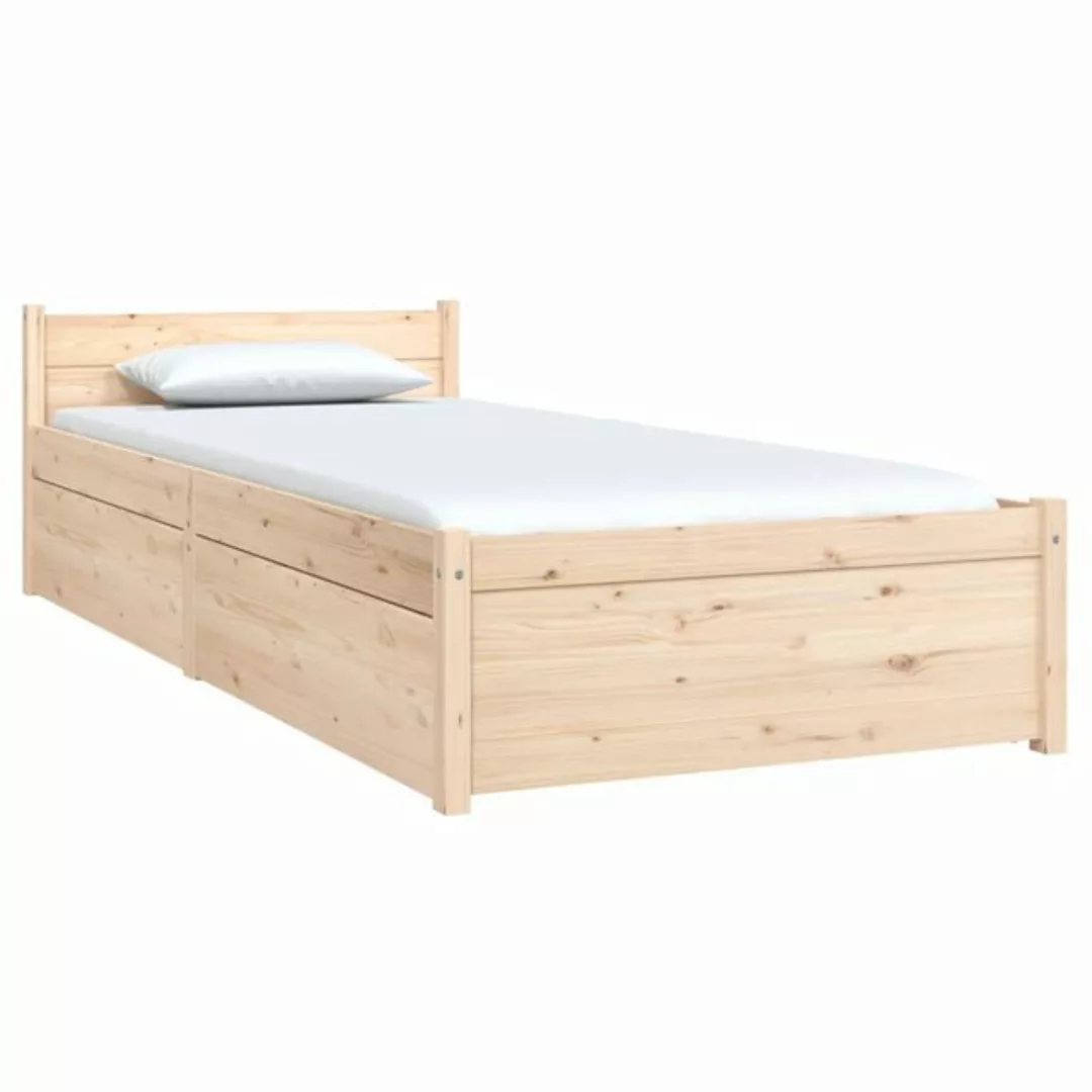 furnicato Bettgestell Bett mit Schubladen 75x190 cm (1-tlg) günstig online kaufen