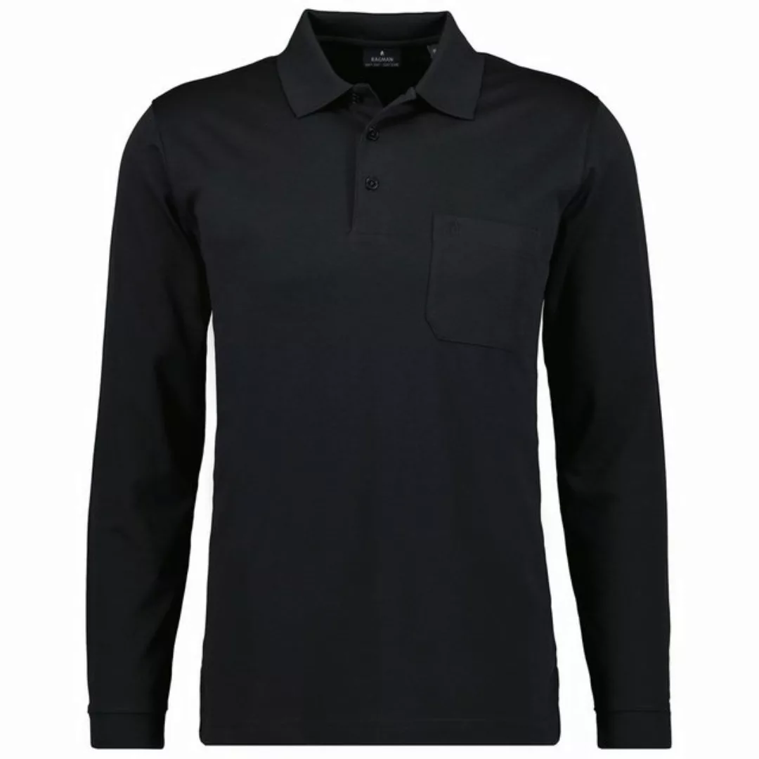 RAGMAN Poloshirt "Poloshirt Soft Knit Polo Knopf Langarm" günstig online kaufen