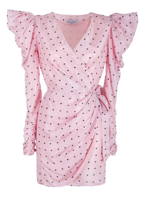RUA & RUA Wickelkleid aus Seide Kleid mit Polka Dot Pint (1-tlg) günstig online kaufen