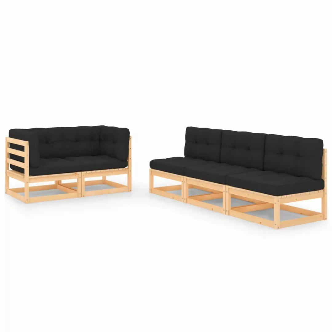 5-tlg. Garten-lounge-set Mit Kissen Massivholz Kiefer günstig online kaufen