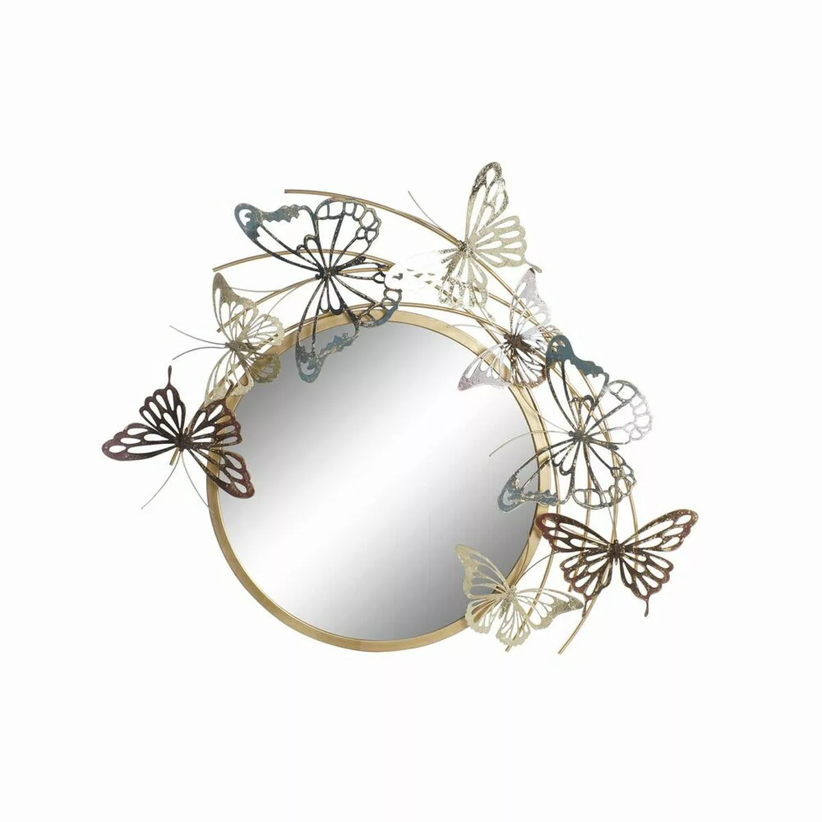 Wandspiegel Dkd Home Decor Spiegel Golden Metall Bunt Schmetterlinge (70 X günstig online kaufen