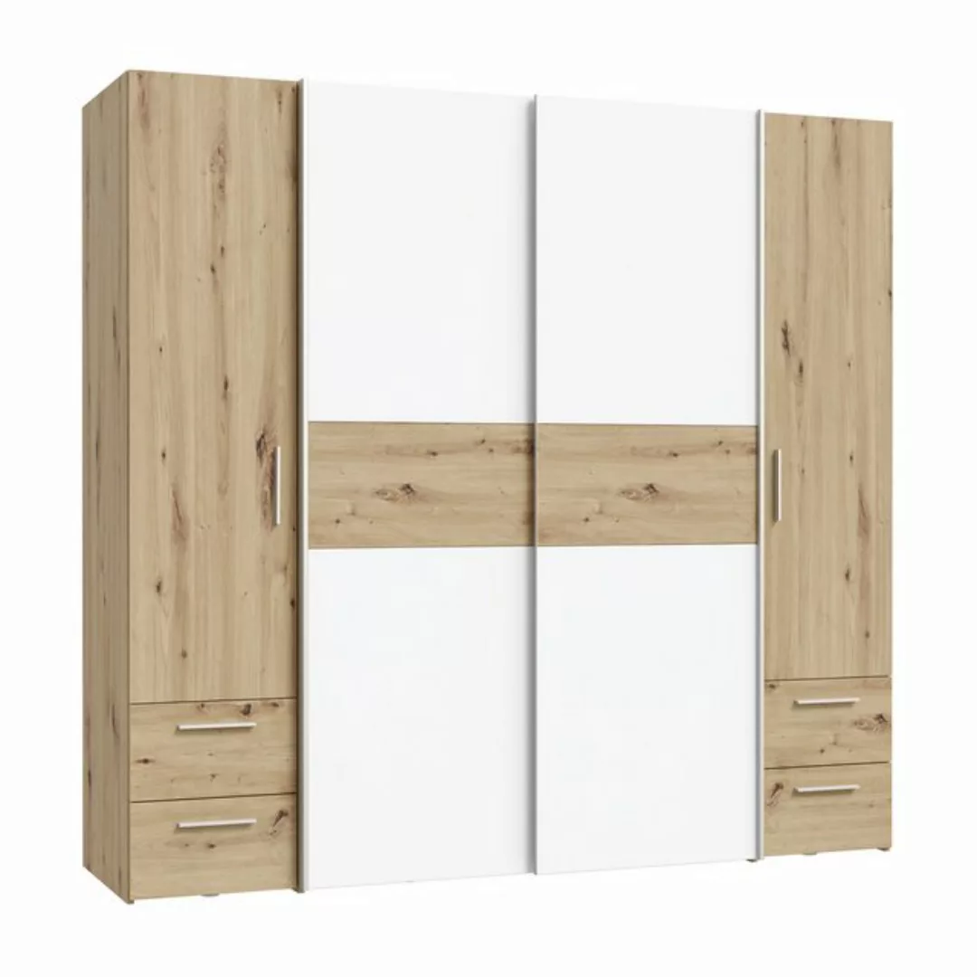 expendio Kleiderschrank Kiyan 1 Weiß / Artisan Oak Nb. 200x191x62 cm günstig online kaufen