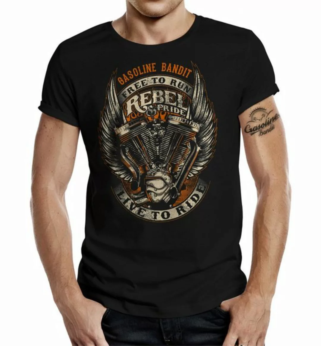 GASOLINE BANDIT® T-Shirt im Original Biker Racer Rockabilly Hot-Rod Design: günstig online kaufen