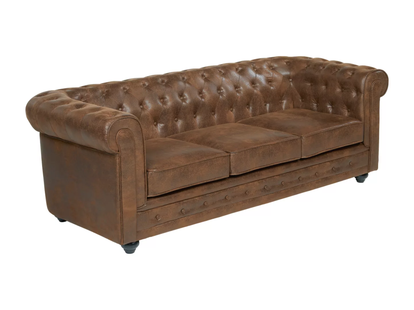 Sofa 3-Sitzer - Microfaser - Vintage-Look - CHESTERFIELD günstig online kaufen