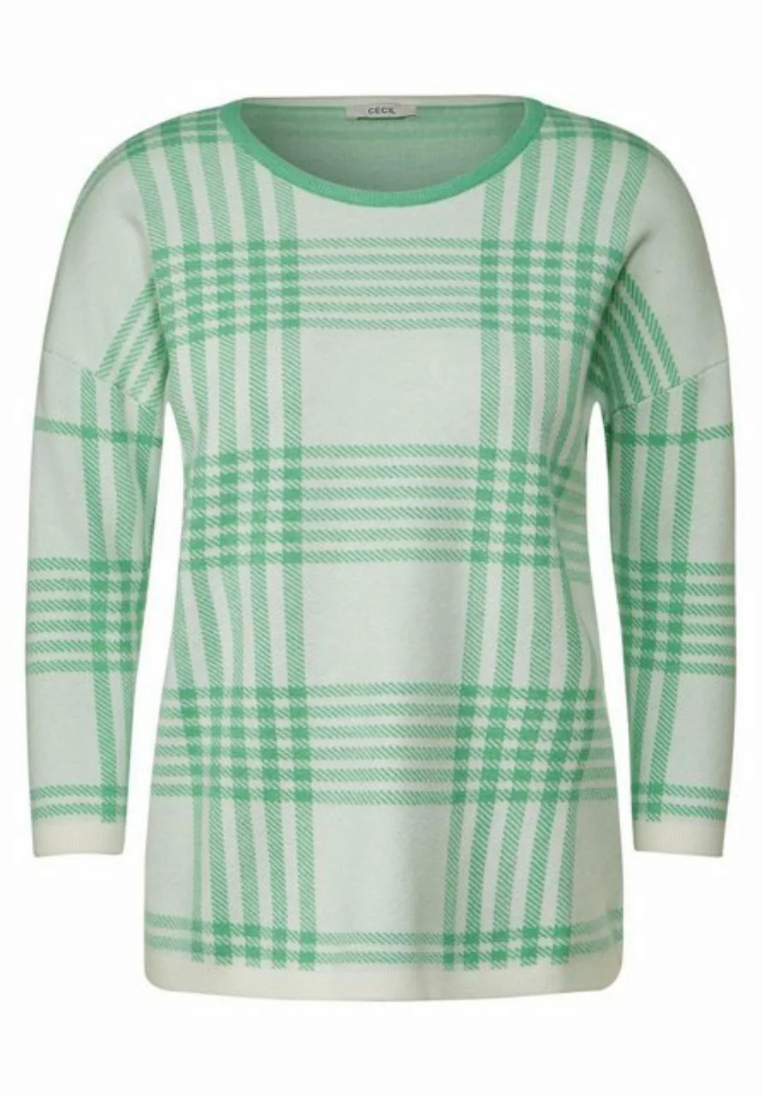 Cecil Sweatshirt Round Neck Check Pullover günstig online kaufen