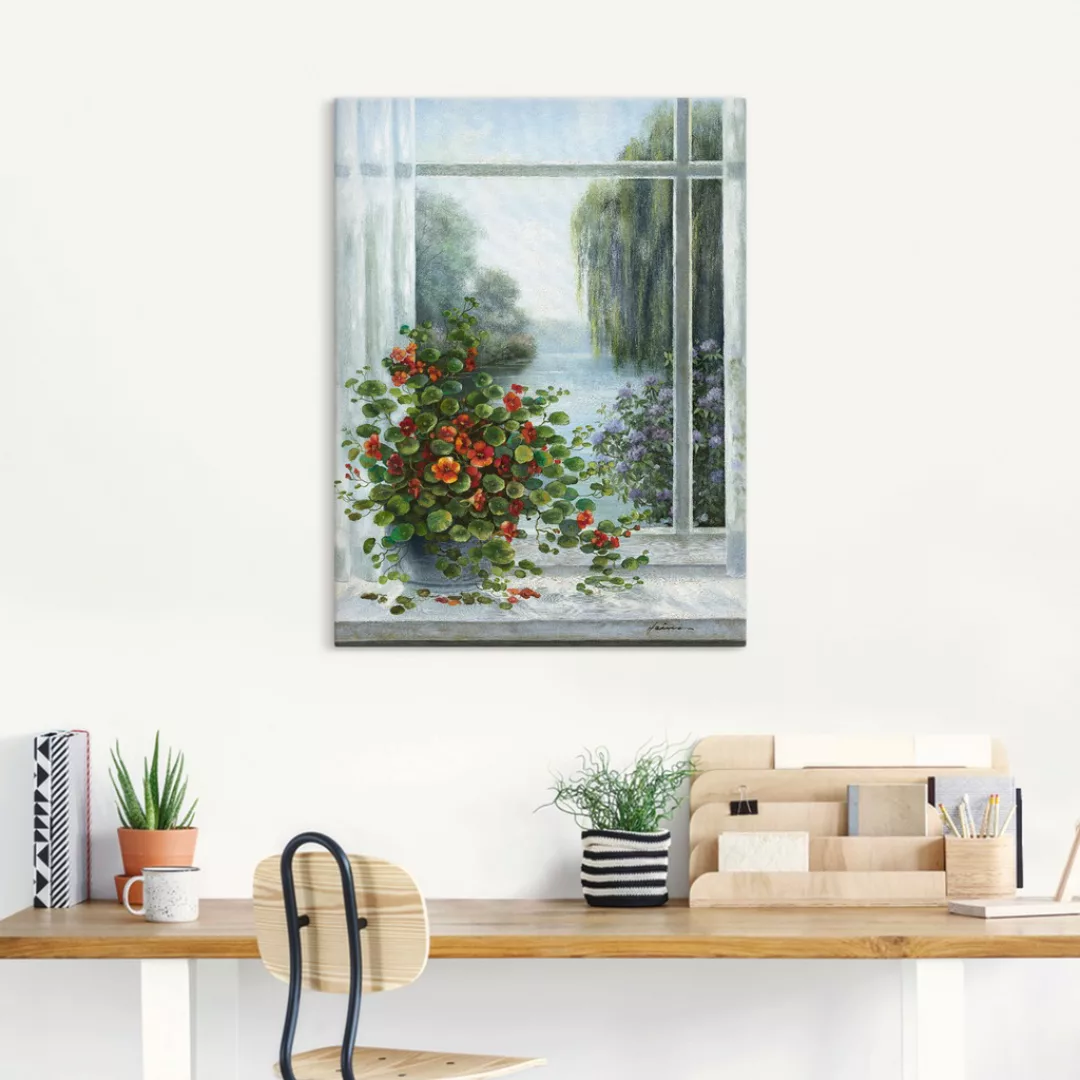 Artland Wandbild "Kapuzinerkresse am Fenster", Arrangements, (1 St.), als L günstig online kaufen