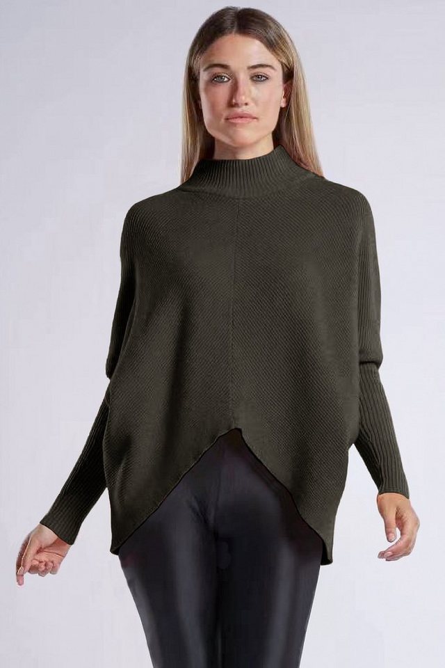 PEKIVESSA Strickpullover Oversized Rippstrick Pullover Damen Fledermausärme günstig online kaufen