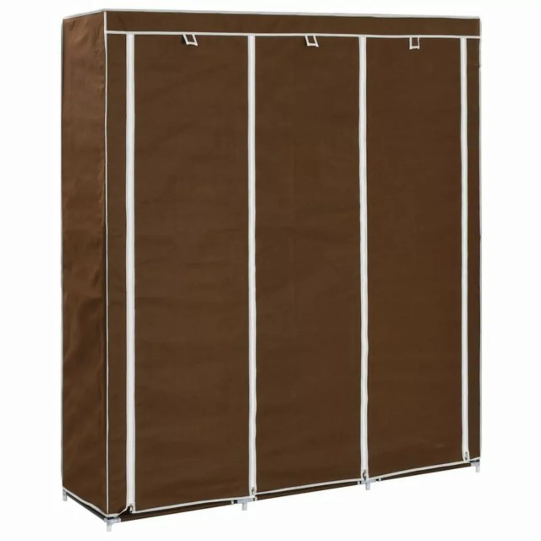 furnicato Kleiderschrank mit Fächern und Stangen Braun 150x45x175cm Stoff günstig online kaufen