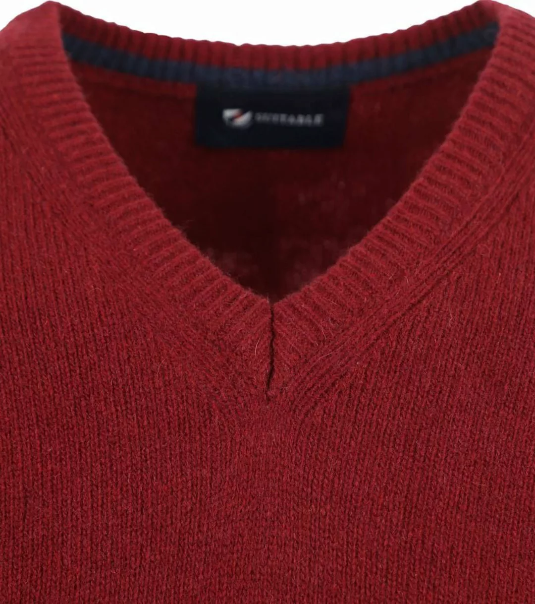 Suitable Lammwolle Pullover V-Ausschnitt Bordeaux - Größe L günstig online kaufen